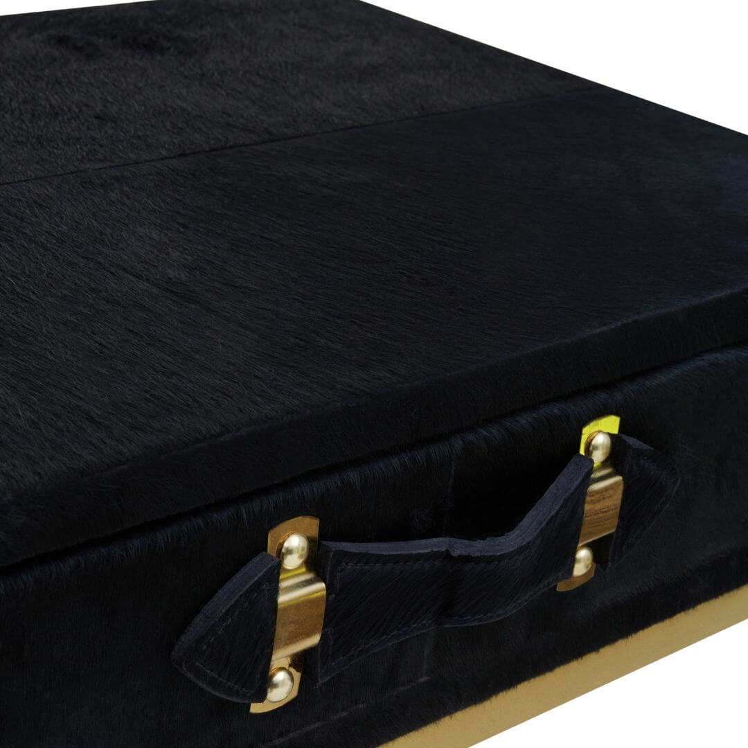 Sleek Chelsea Townhouse Black Hair On Hide Console Table