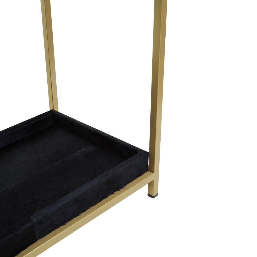 Sleek Chelsea Townhouse Black Hair On Hide Console Table