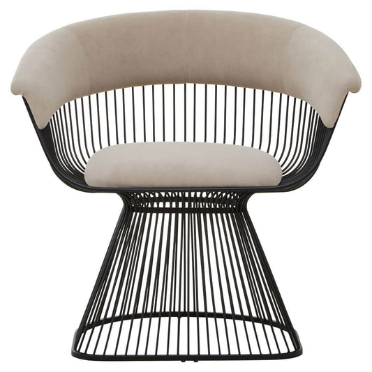 Luxurious Knightsbridge Mink & Black Velvet Chair for Elegant Living Spaces