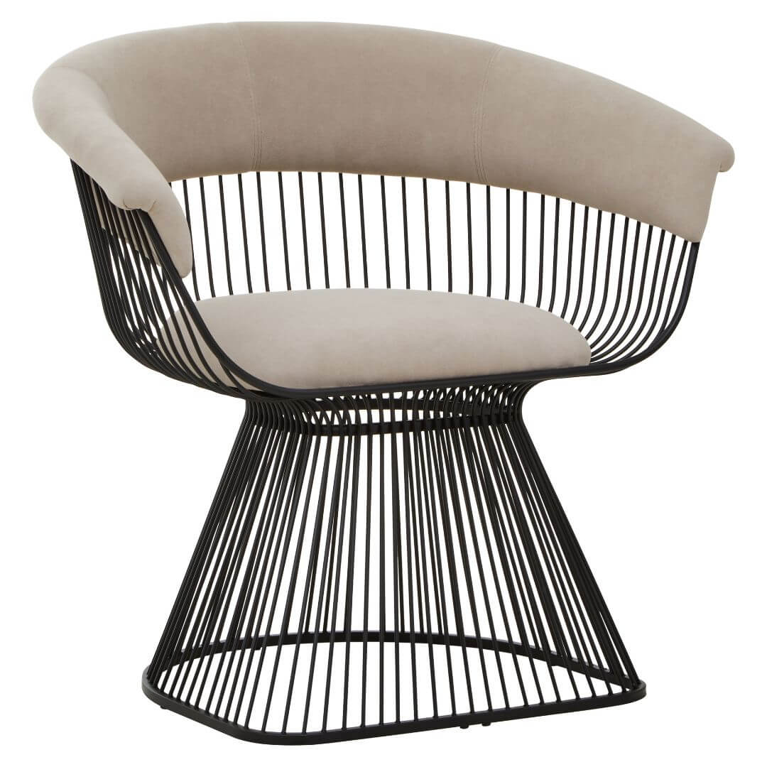 Luxurious Knightsbridge Mink & Black Velvet Chair for Elegant Living Spaces