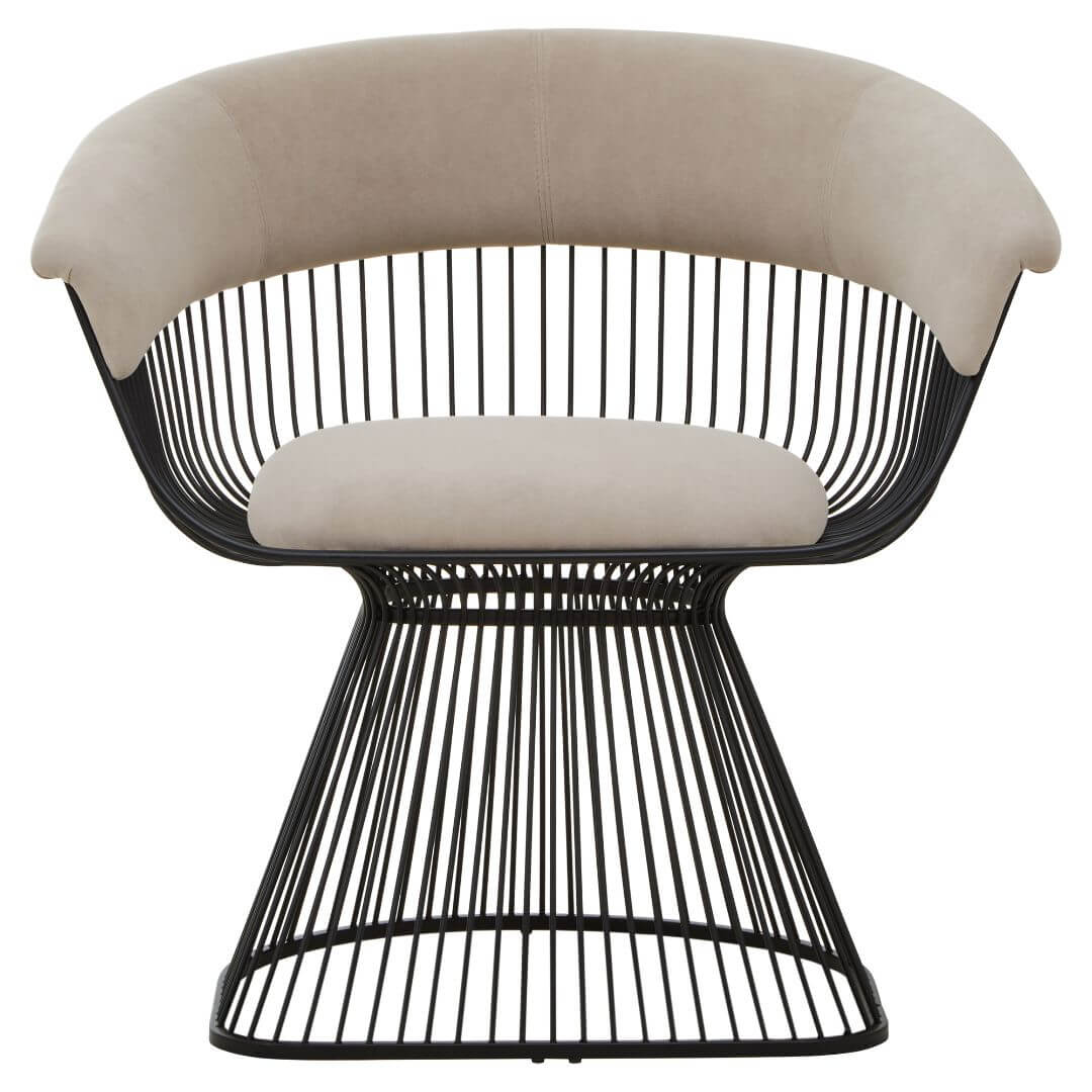 Luxurious Knightsbridge Mink & Black Velvet Chair for Elegant Living Spaces