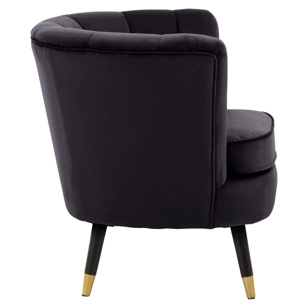 Chic Black Velvet Shell Chair - Perfect for Cozy Home Decor