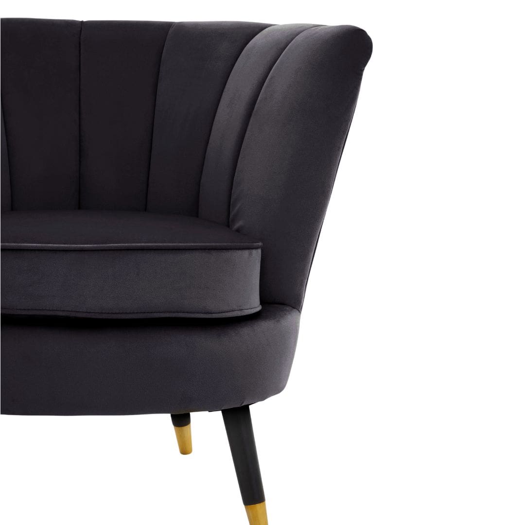 Chic Black Velvet Shell Chair - Perfect for Cozy Home Decor