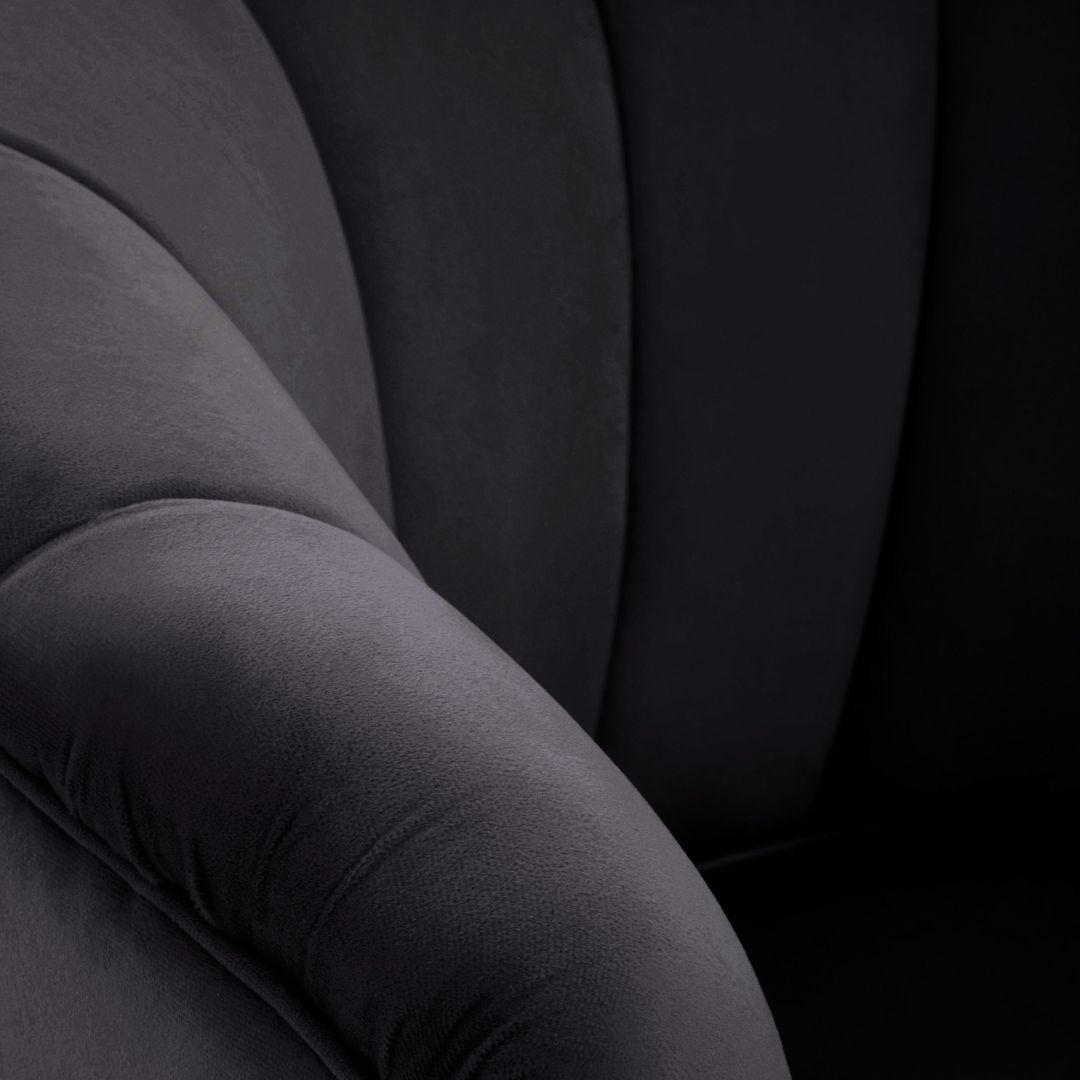 Chic Black Velvet Shell Chair - Perfect for Cozy Home Decor