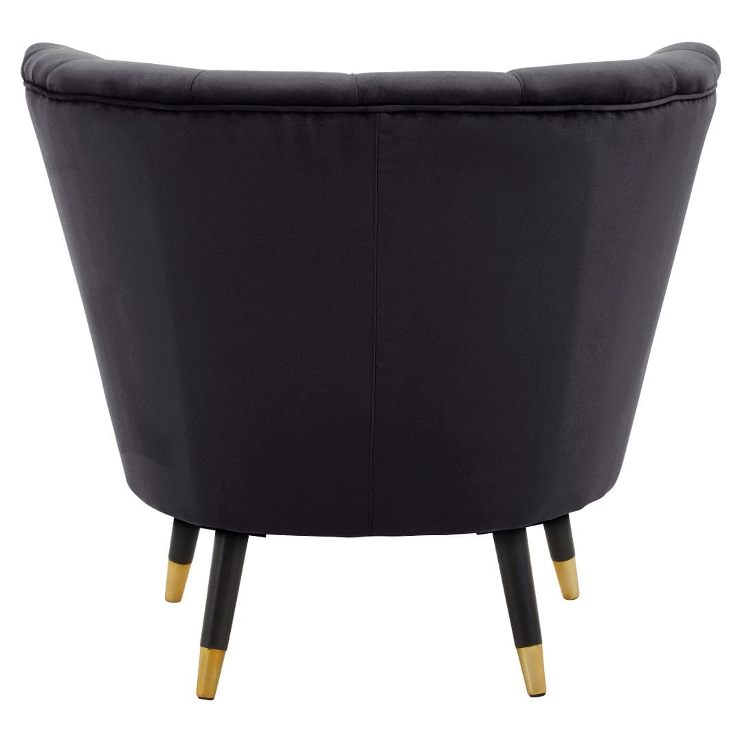 Chic Black Velvet Shell Chair - Perfect for Cozy Home Decor
