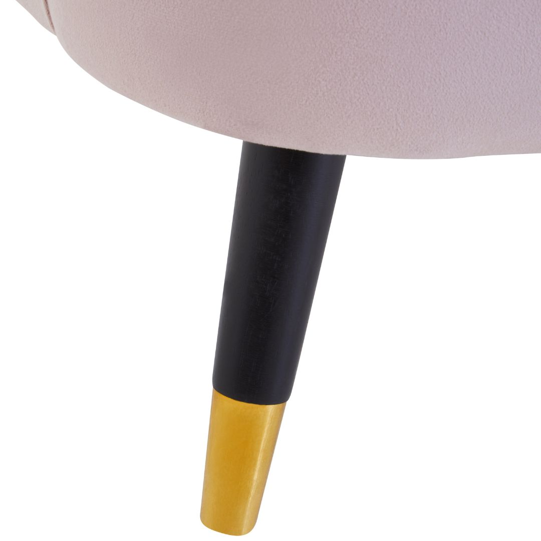 Luxurious Dusky Pink Velvet Curved Accent Chair