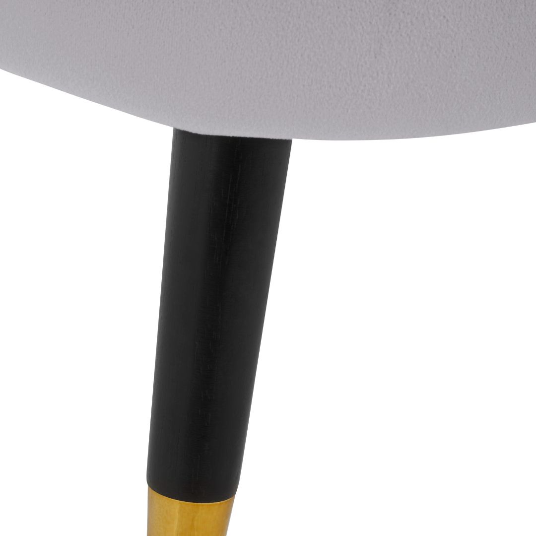 Elegant Grey Velvet Shell Accent Chair