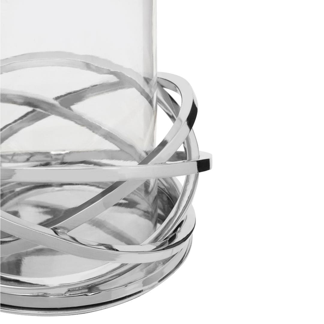 Small Silver Twist Finish Candle Holder