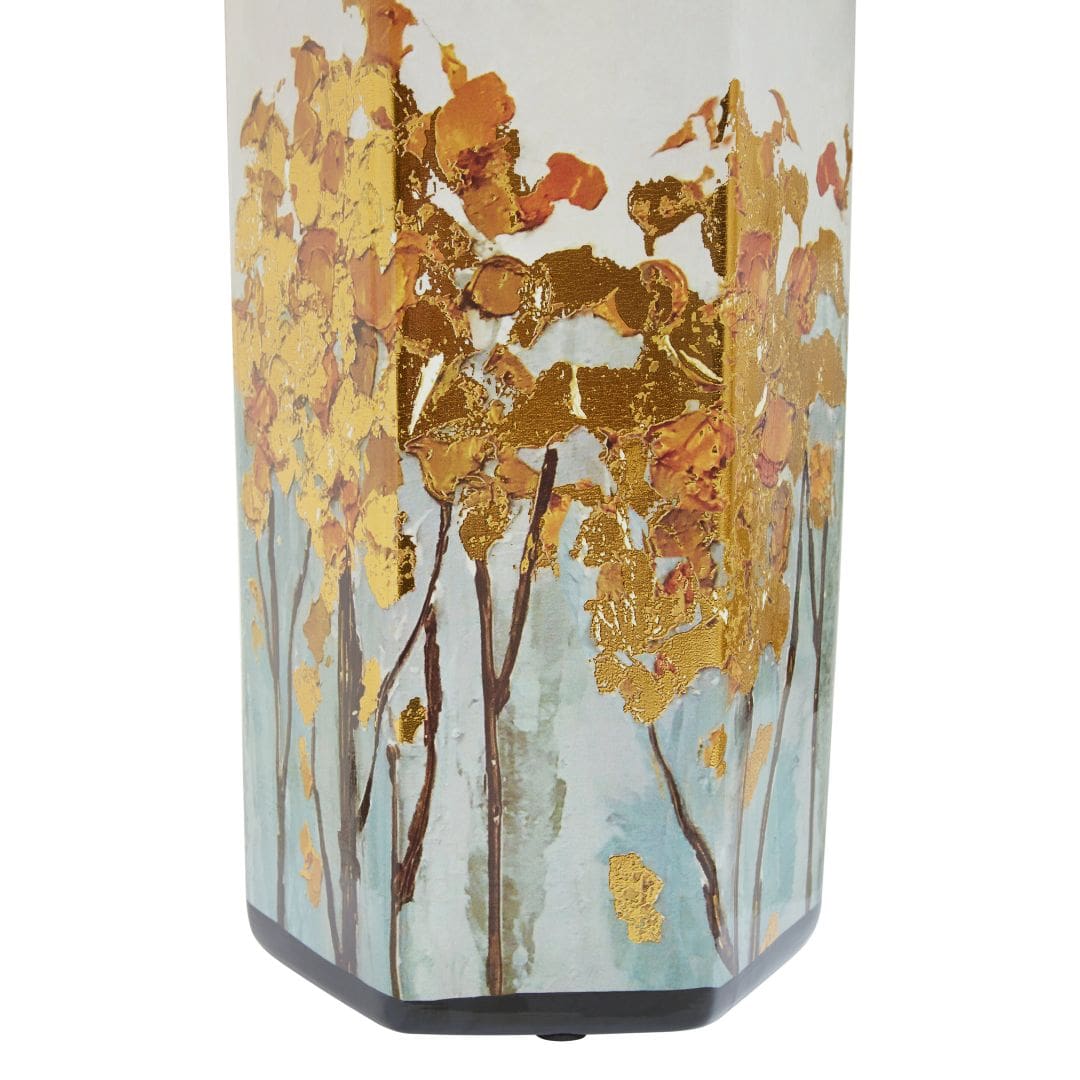 Artisan Crafted Ceramic Decorative Jar - Oriental Golden Design