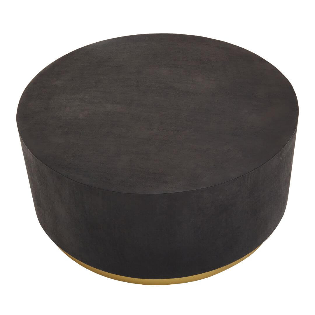 Sleek Modern Black Gold Concrete Coffee Table