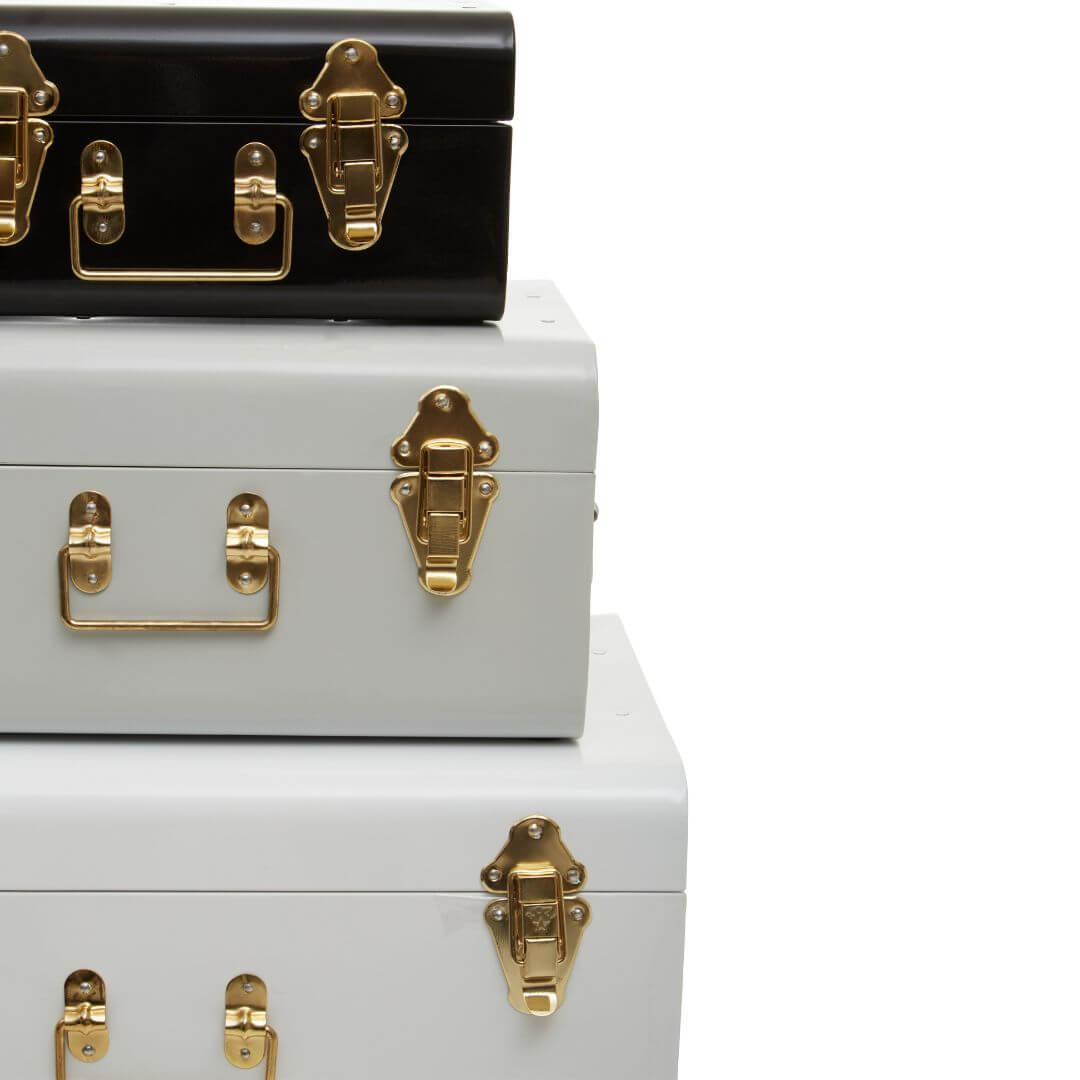 Chic Monochrome Storage Trunk Set of 3