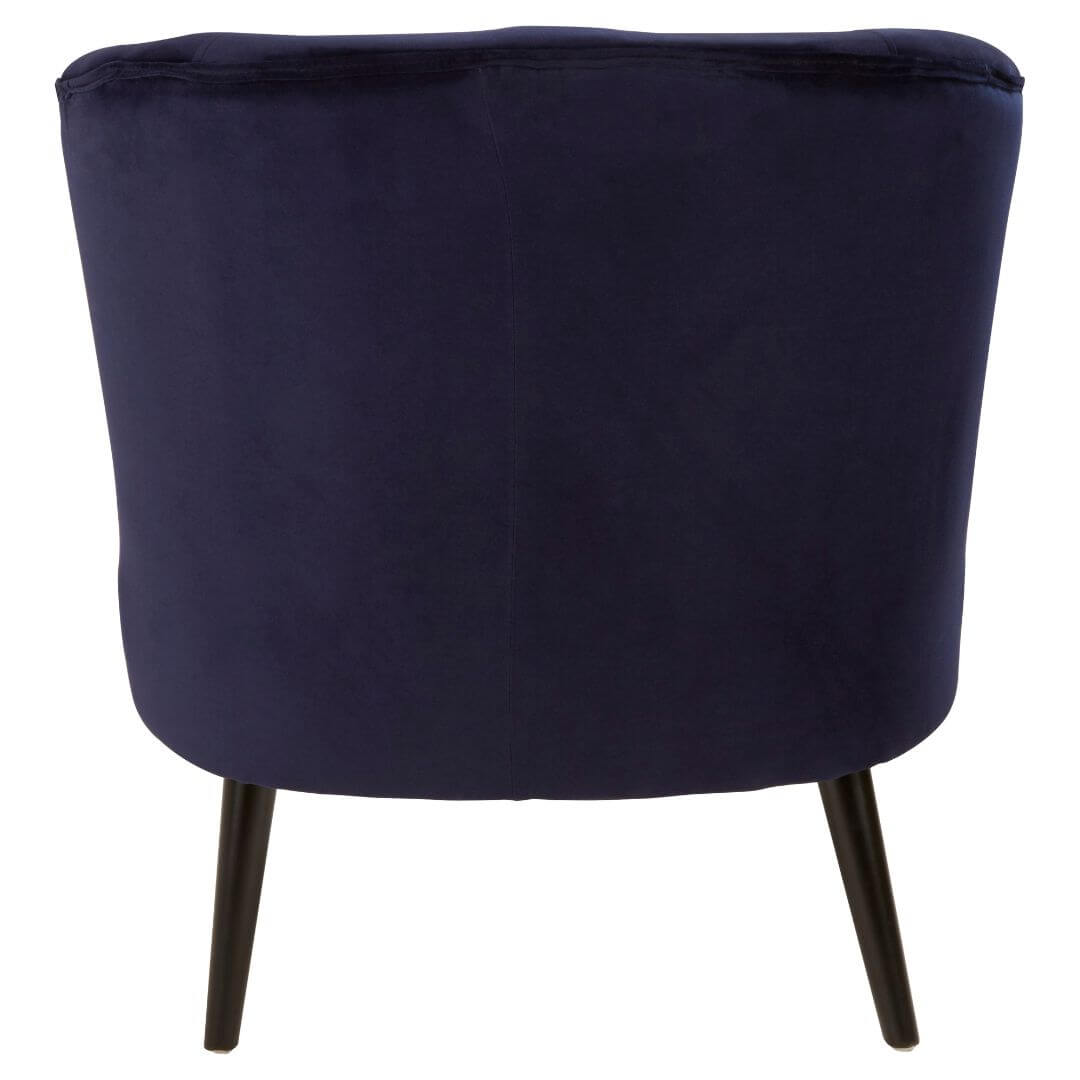 Cozy Midnight Blue Velvet Round Accent Chair
