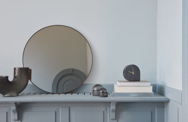Sleek Black Stilla Marble Clock by AYTM