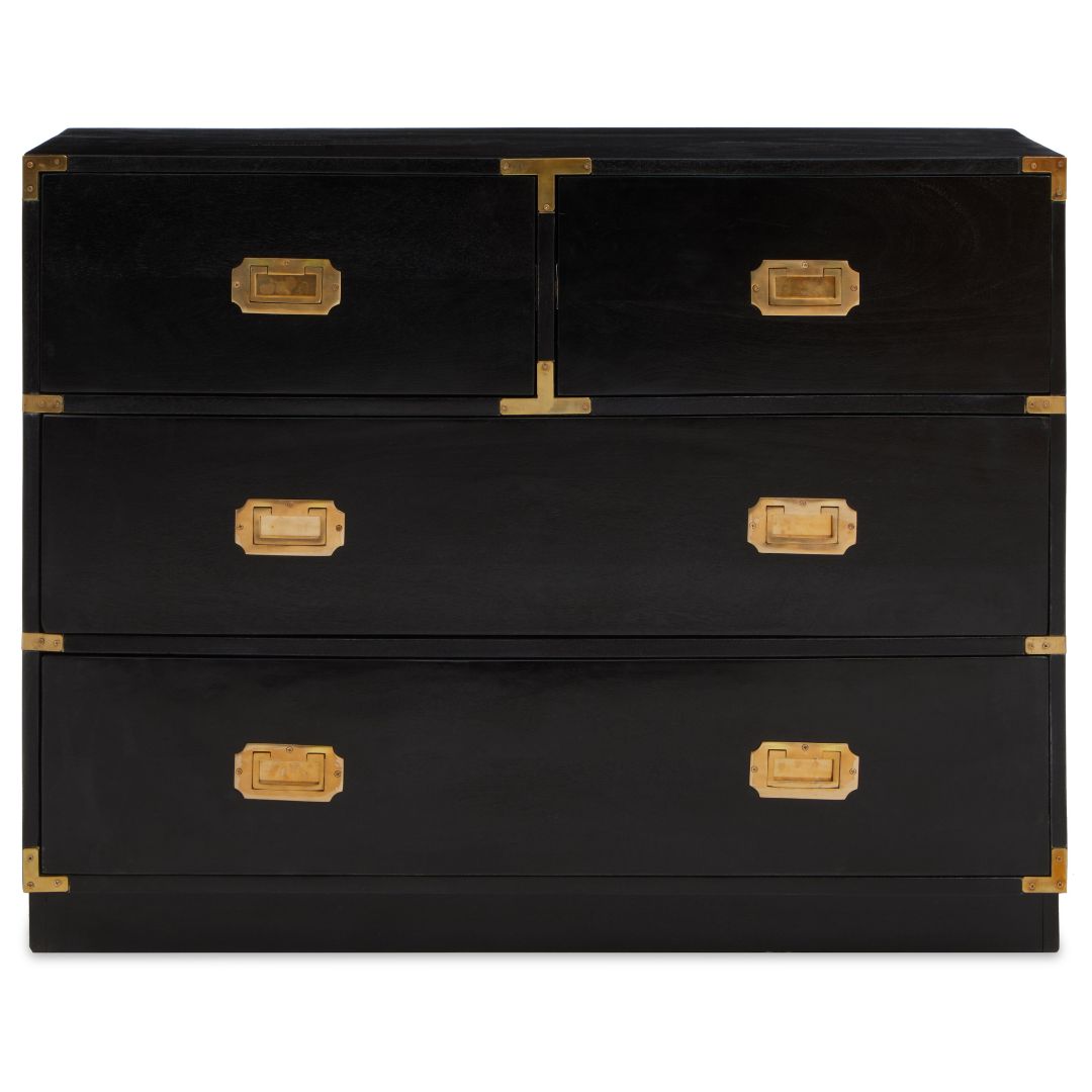 Elegant Black and Gold Chest - Luxurious Storage Solution