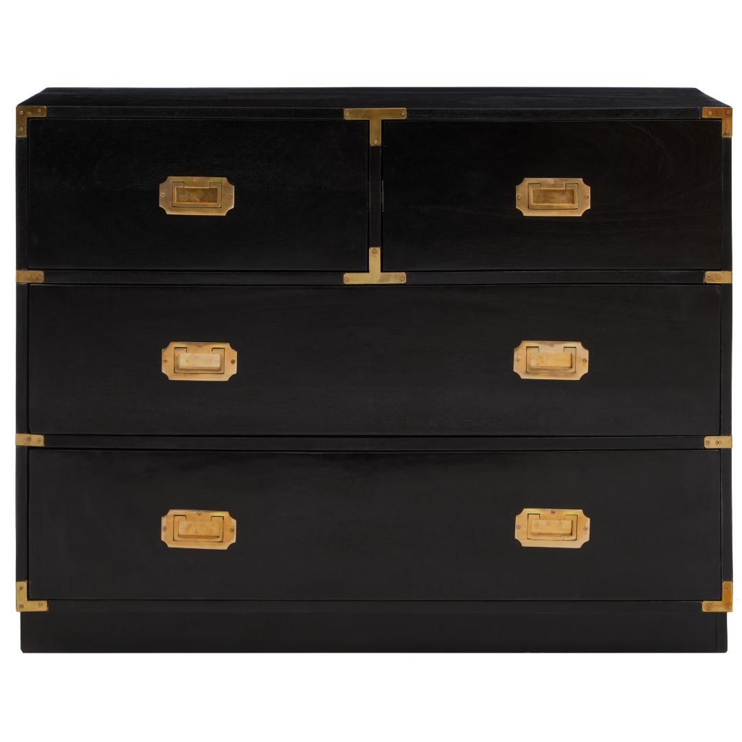 Elegant Black and Gold Chest - Luxurious Storage Solution