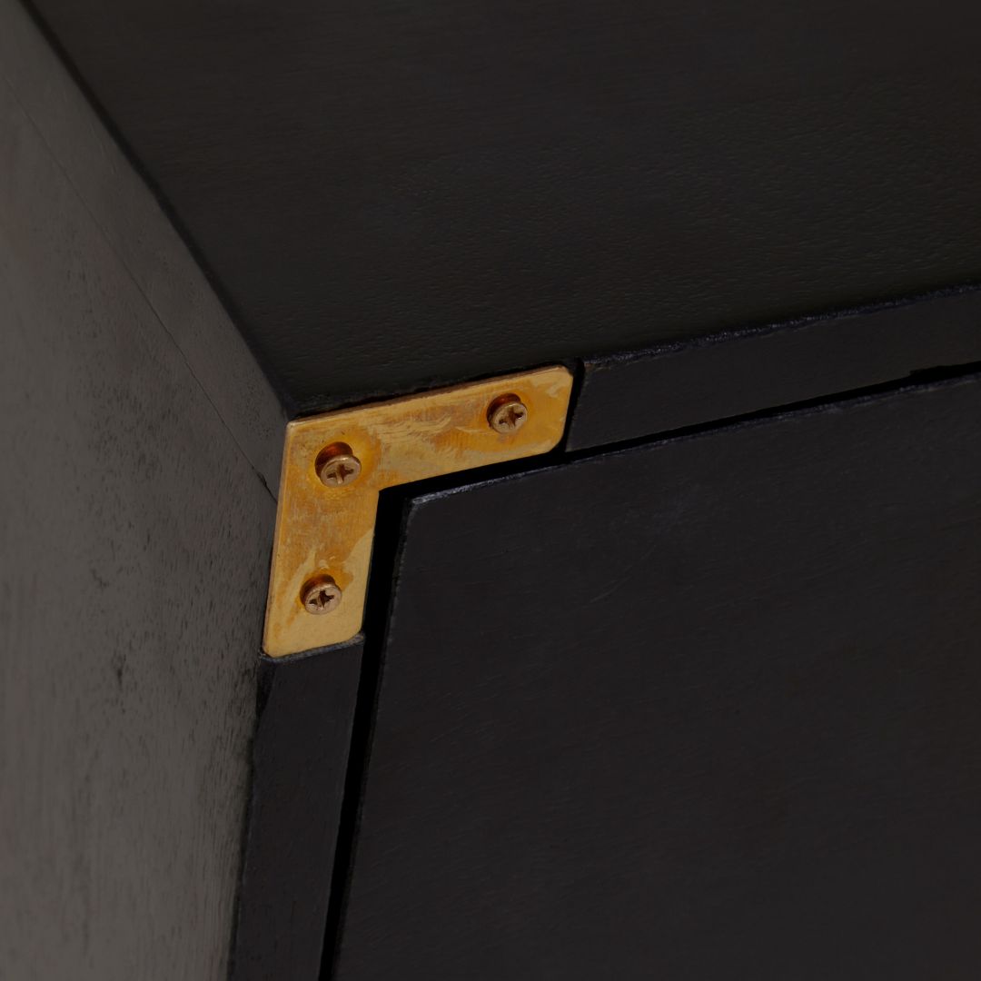 Elegant Black and Gold Chest - Luxurious Storage Solution