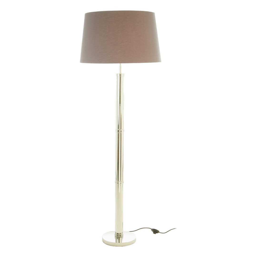 Contemporary Floor Lamp with Muted Grey Shade