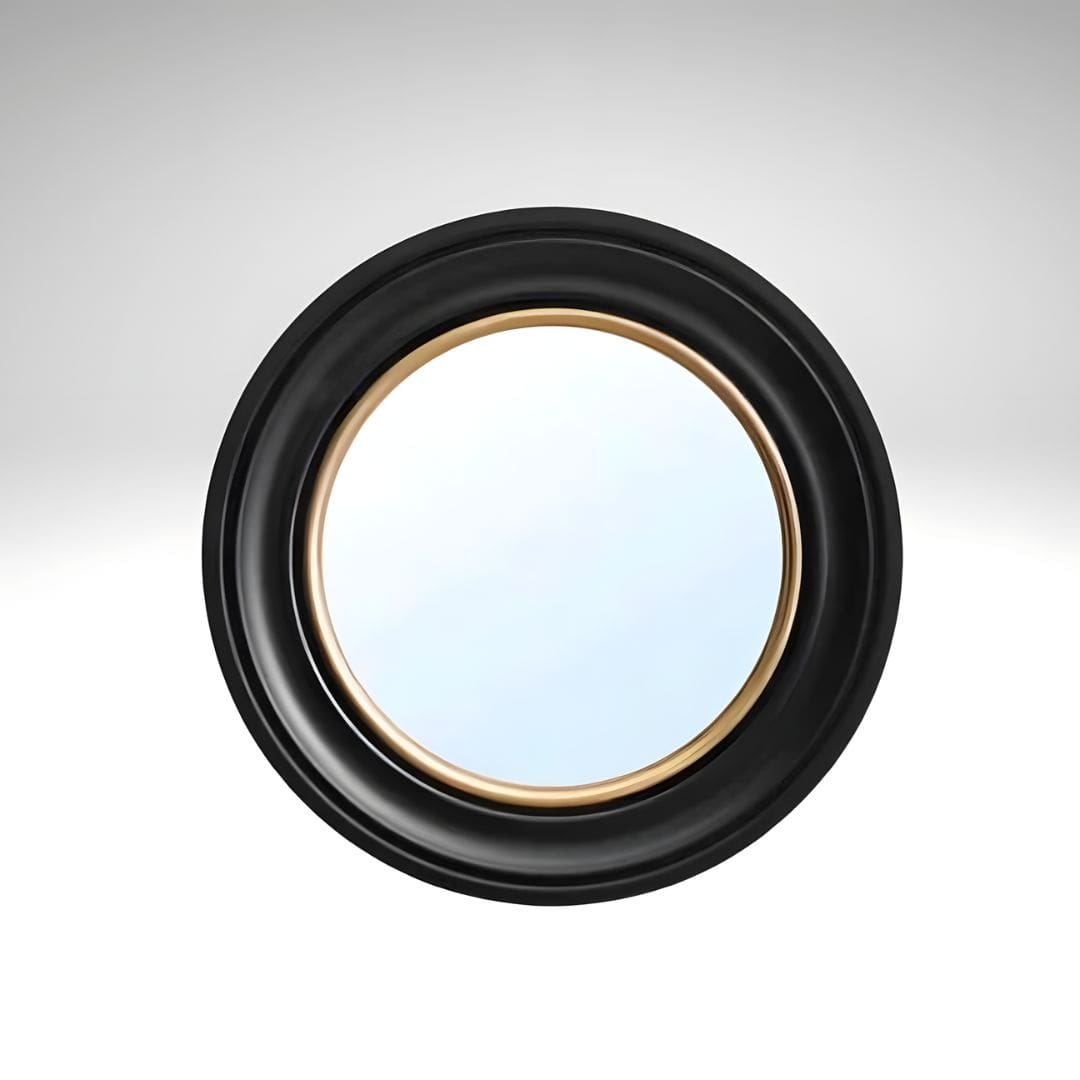Small Luxurious Black and Gold Wall Mirror