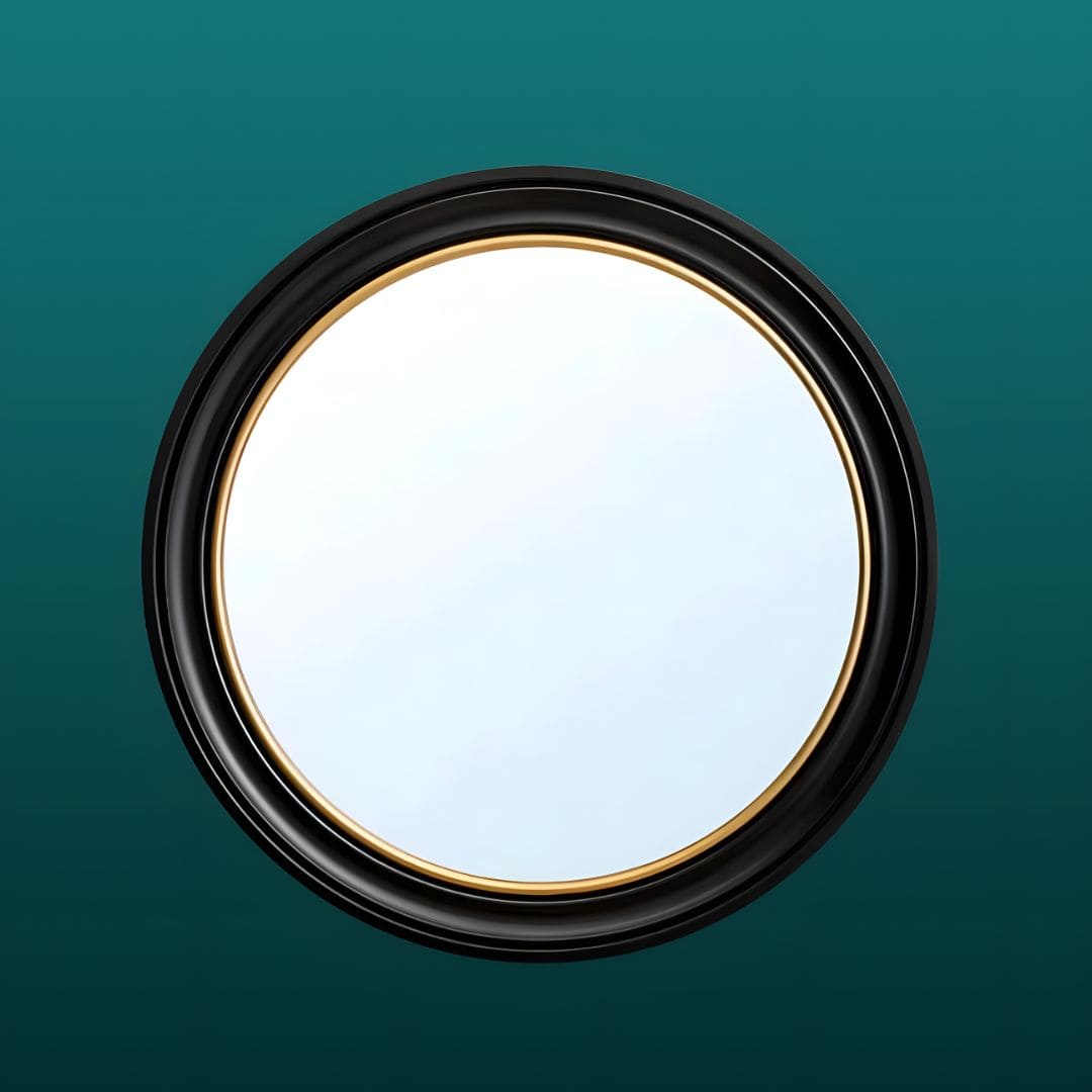 Stunning Medium Black and Gold Wall Mirror