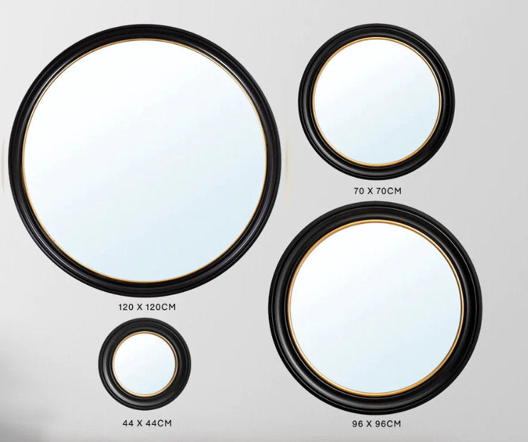 Elegant Black and Gold Wall Mirror - Modern Home Decor