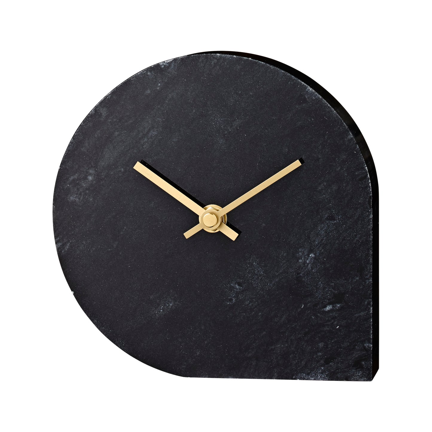 Stylish Black Marble Clock for Desk & Mantle - Modern Decorative Accent