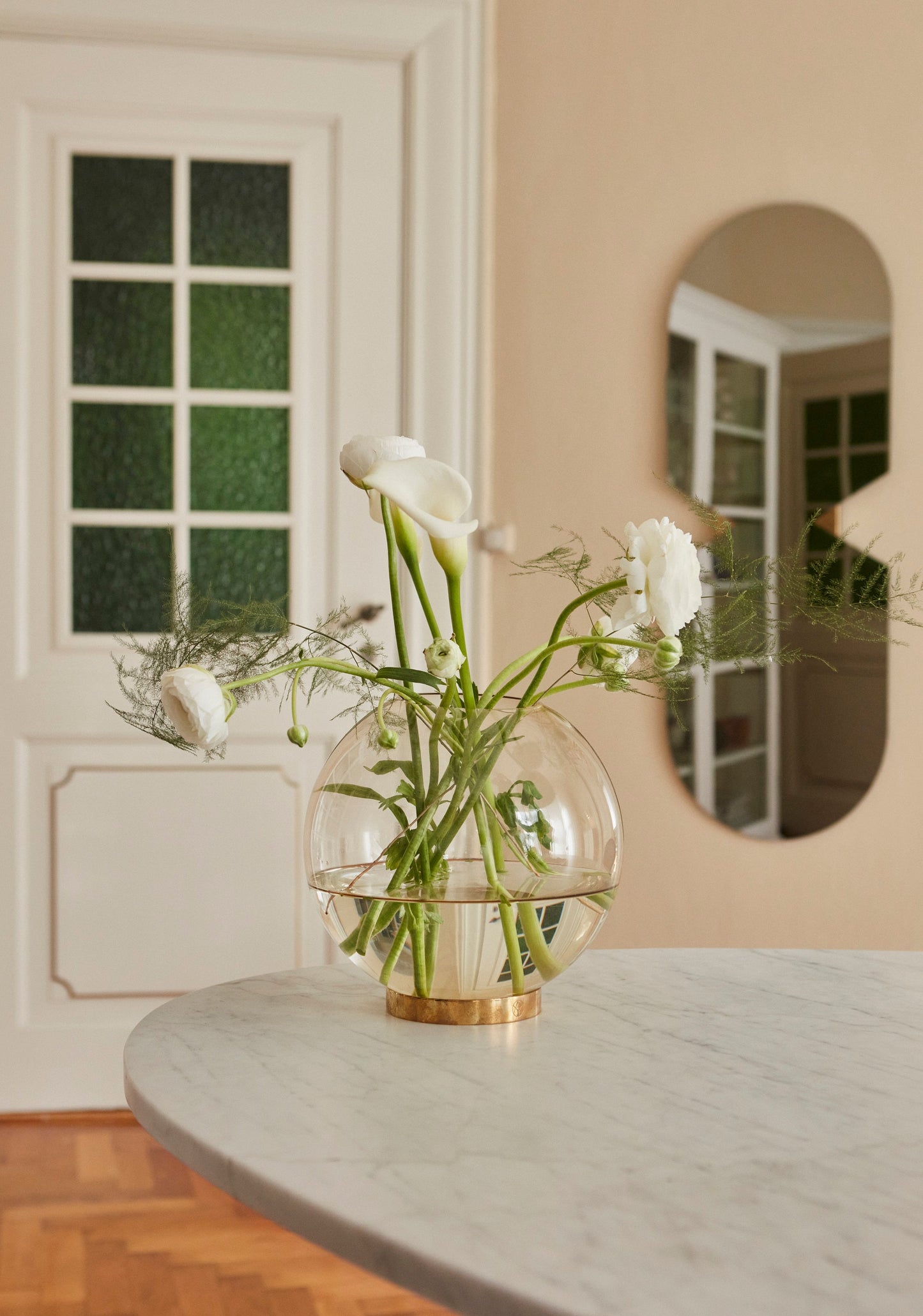 Large Amber Globe Vase by AYTM - Modern Home Accent