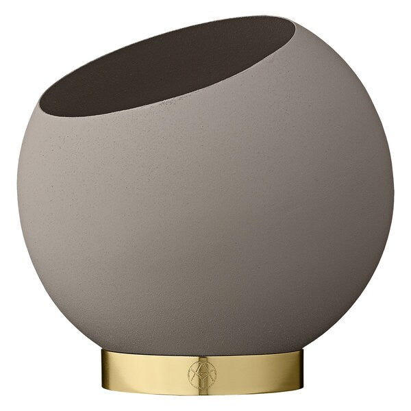 AYTM Taupe & Gold Globe Planter - Stylish Flower Pot for Indoor Plants