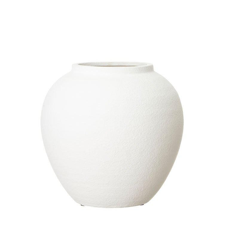 Small Modern White Ceramic Plant Pot - Minimalist Home Decor