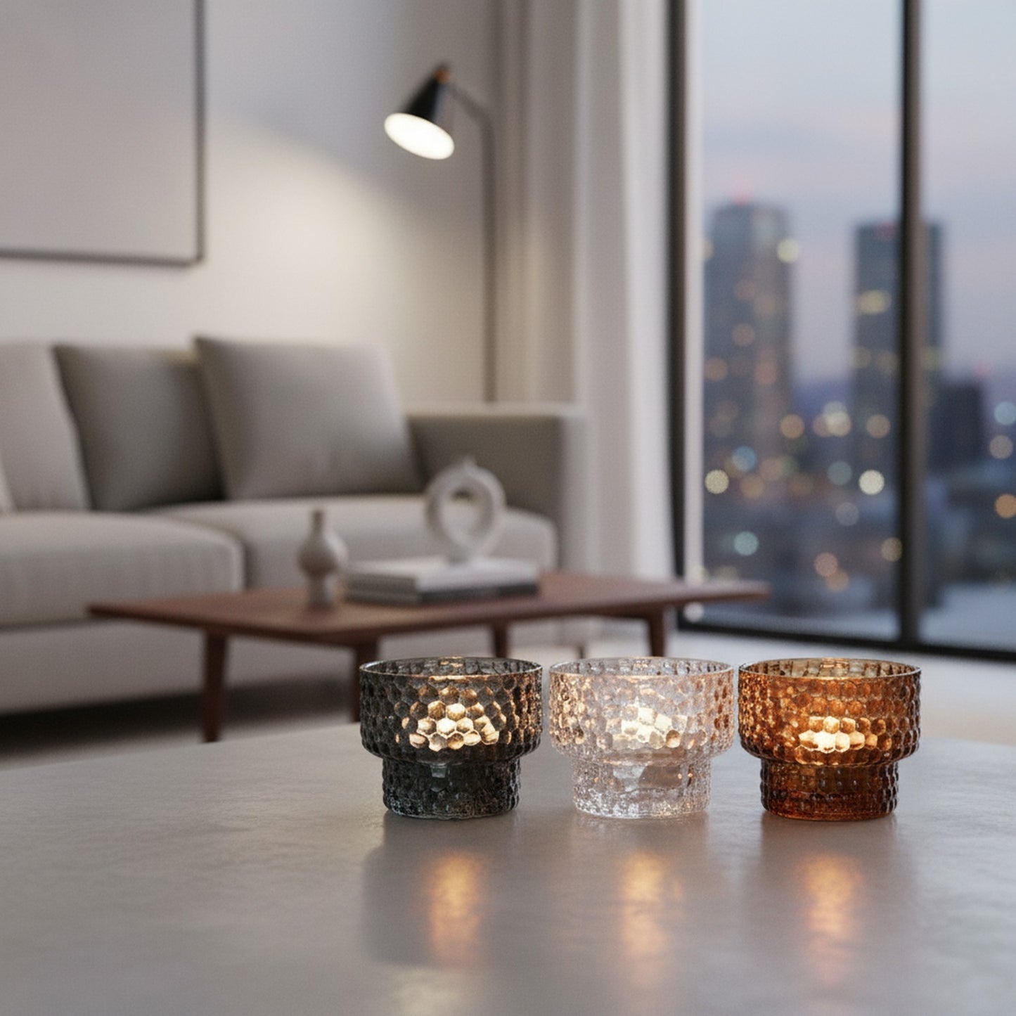 Colourful Tea Light Holders - Set of 3 Decorative Candle Holders