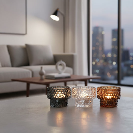 Colourful Tea Light Holders - Set of 3 Decorative Candle Holders