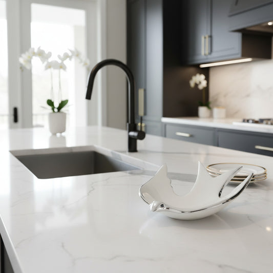 Nima Oberoi White Dove Dish - Elegant Home Decor