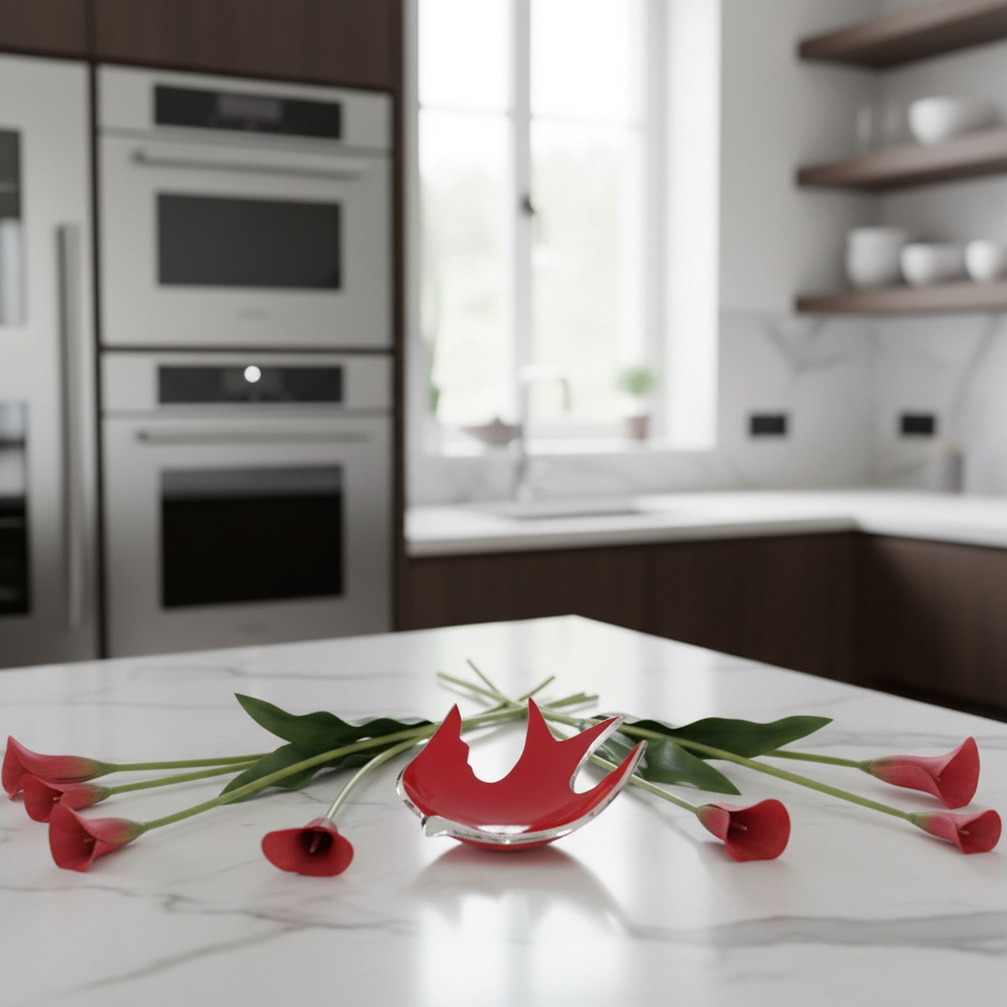 Nima Oberoi Crimson Dove Dish - Elegant Home Decor