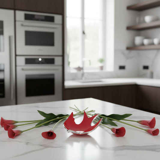 Nima Oberoi Crimson Dove Dish - Elegant Home Decor