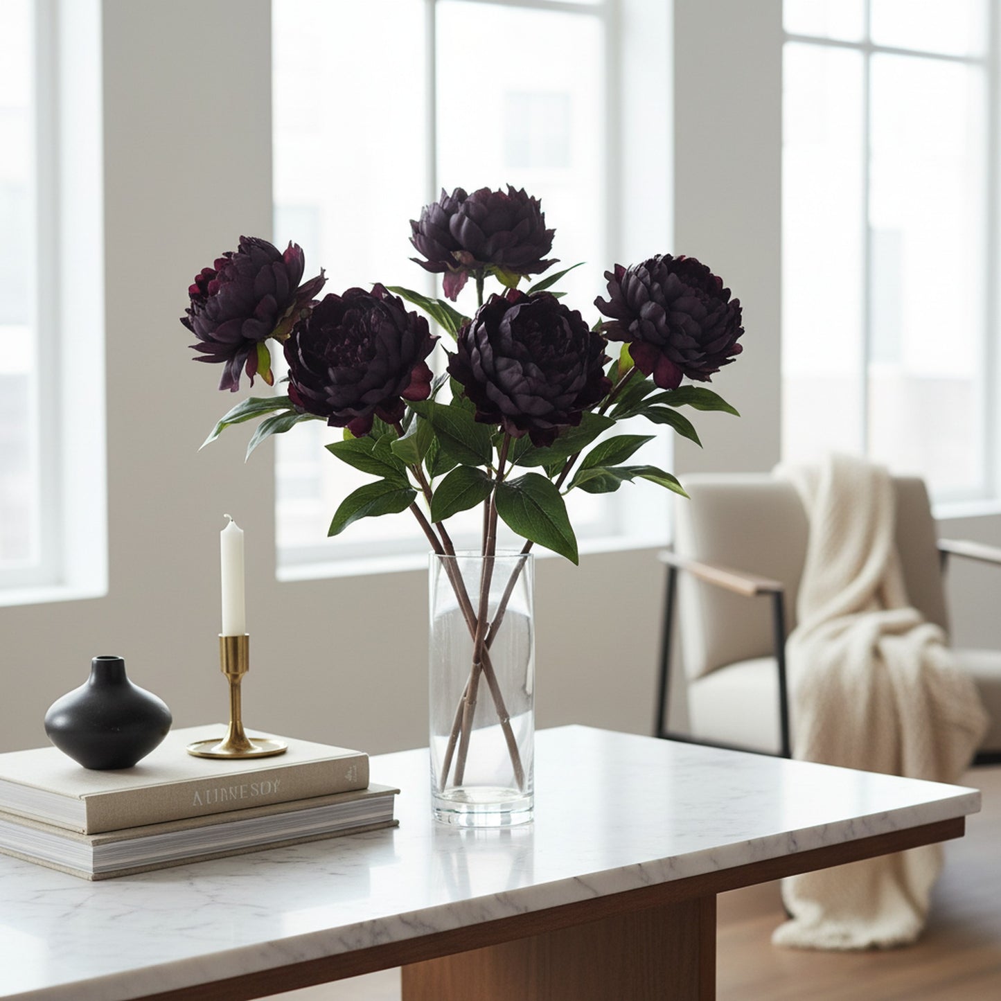 Luxury Artificial Purple Peony Stem | Home Decor & Gift Idea