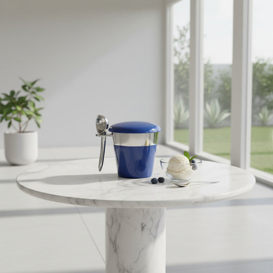 Nima Oberoi Ice Cream Server - Blue & Silver Pint Scoop for Perfect Treats