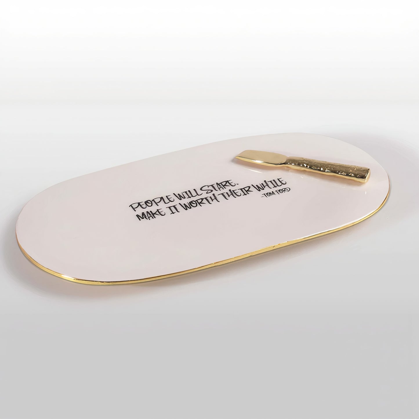 Elegant Cheese Board with Tom Ford Quote - Perfect for Entertaining