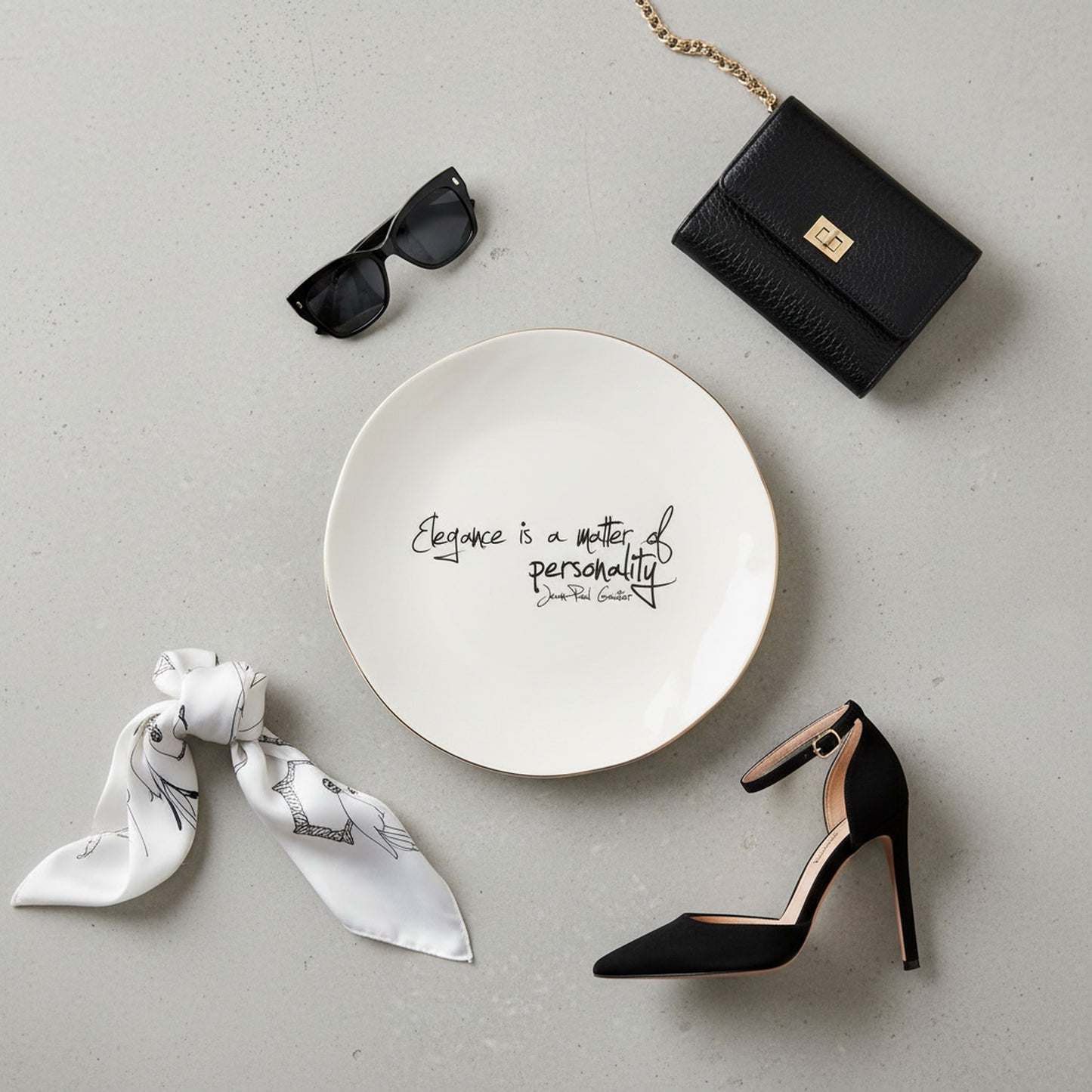 Designer Jean Paul Gaultier Large Quote Platter