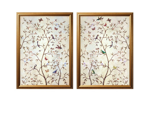 Handcrafted Tree of Life Wall Decor in Earthy Hues - Set of 2 Framed Prints