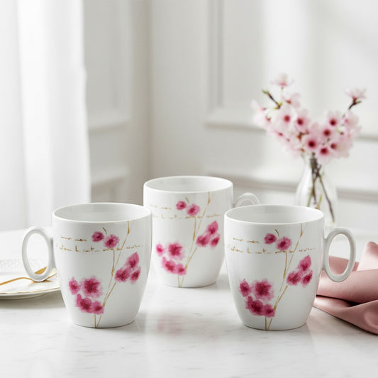 Vista Alegre Arigato Porcelain Mug - Elegant White Floral Design