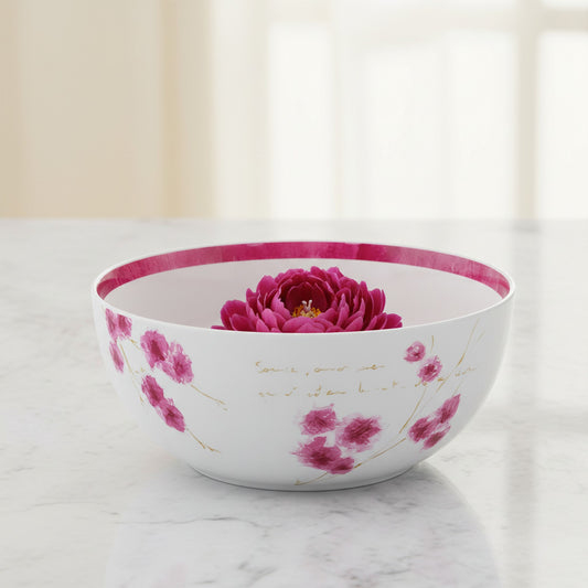 White & Pink Flower Serving Bowl - Vista Alegre Arigato Porcelain