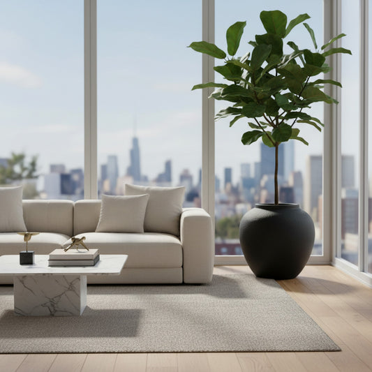 Large Black Modern Planter - Stylish Indoor Plant Pot