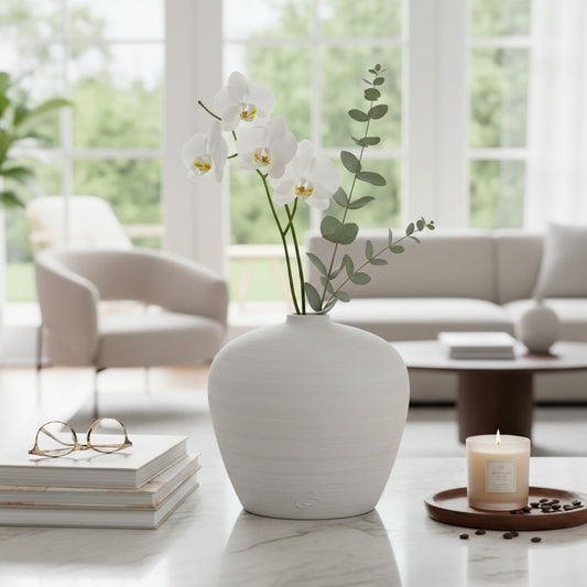 Modern Matt White Terracotta Vase - Stylish Home Accent