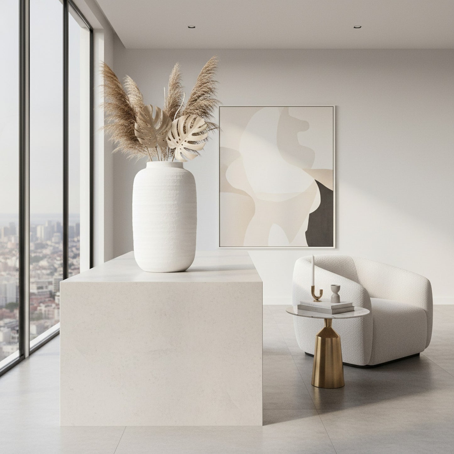 Stylish Large White Terracotta Matte Vase for Modern Interiors