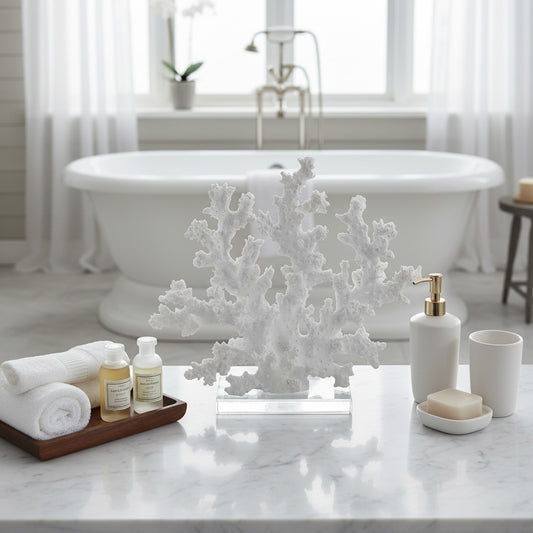 Elegant White Coral Decorative Ornament for Coastal Home Decor