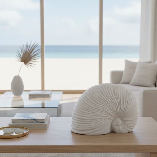 Modern Ceramic Shell Ornament - Coastal Home Decor Piece