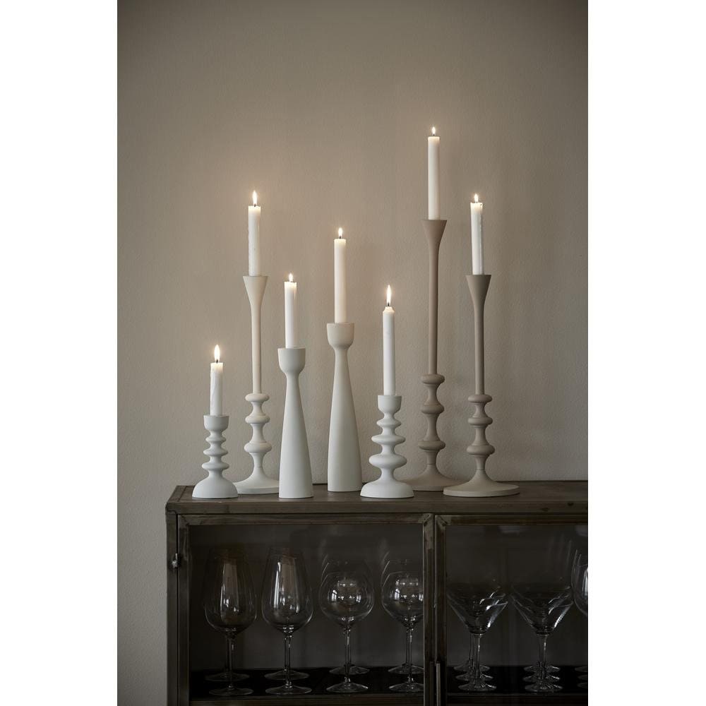 Elegant Medium White Iron Candlestick