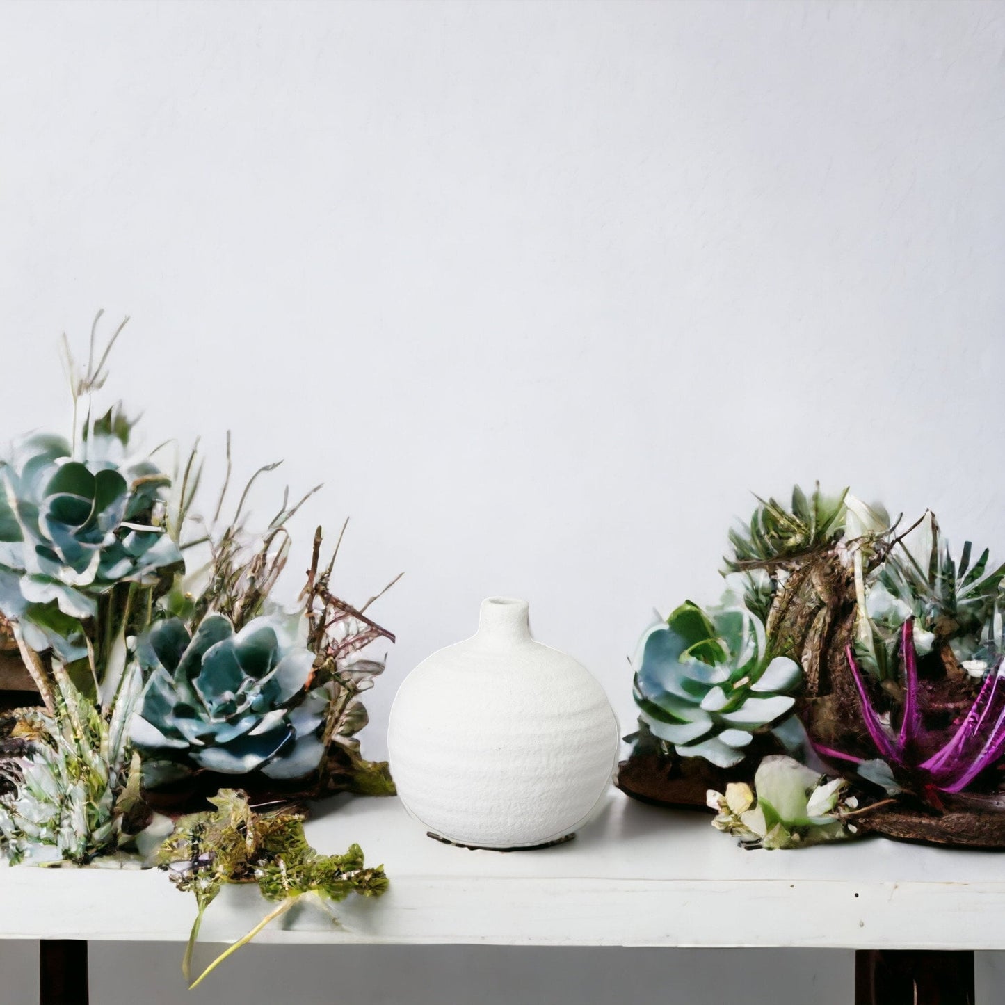 Minimalistic Small White Ceramic Vase