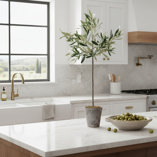 Realistic Olive Tree in Pot - Stylish Indoor Greenery