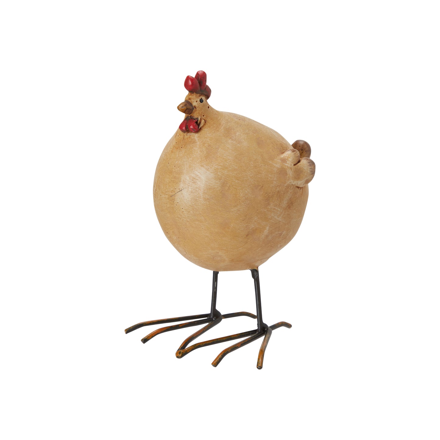 Easter Decor: Pair of Rustic Brown Rooster Ornaments for Spring