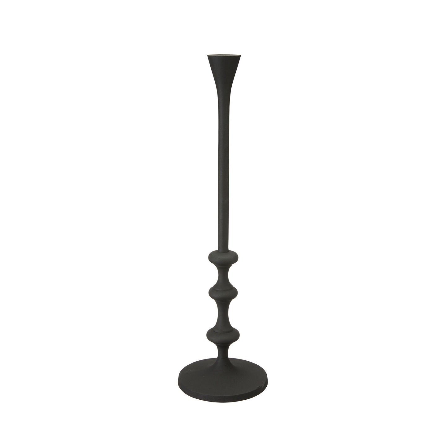 Rustic Large Black Iron Candlestick Holder